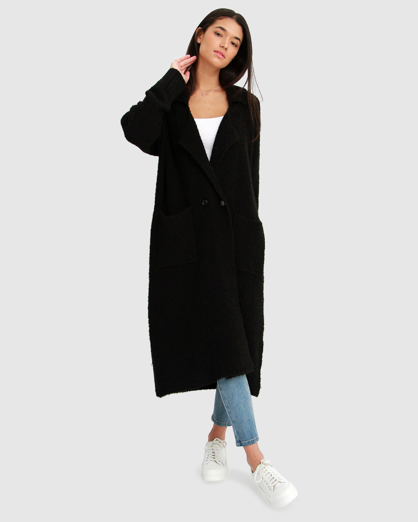 Black sweater coat online