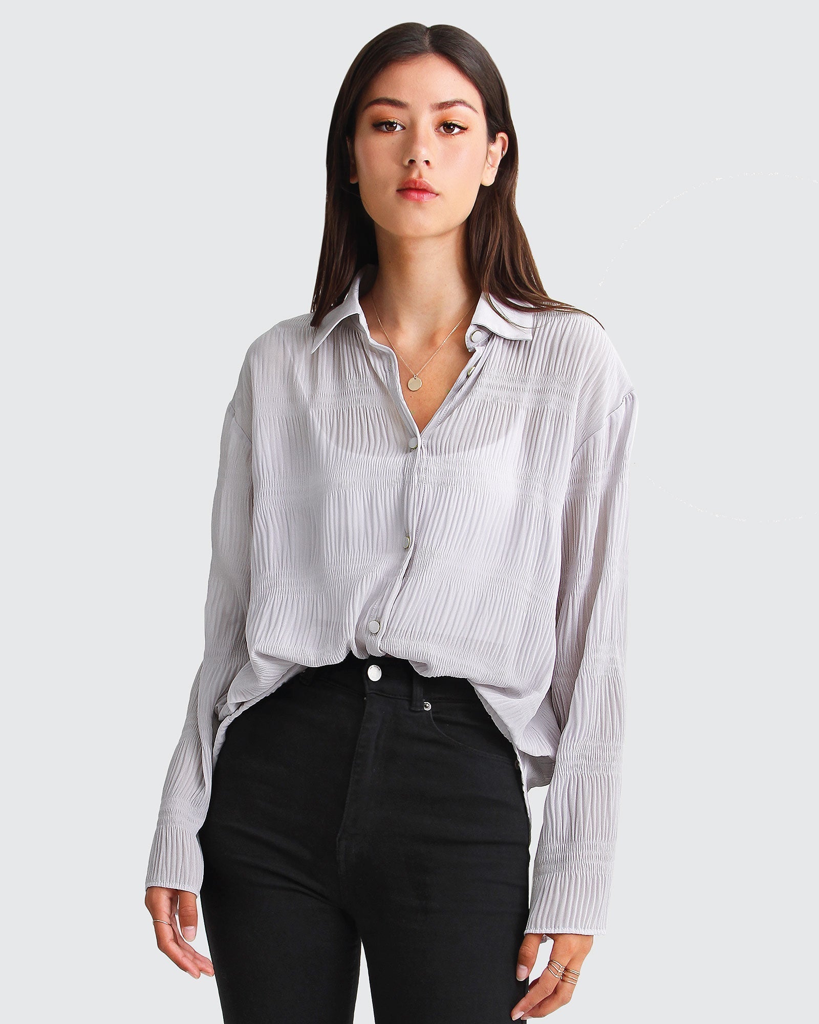 Grey store chiffon blouse