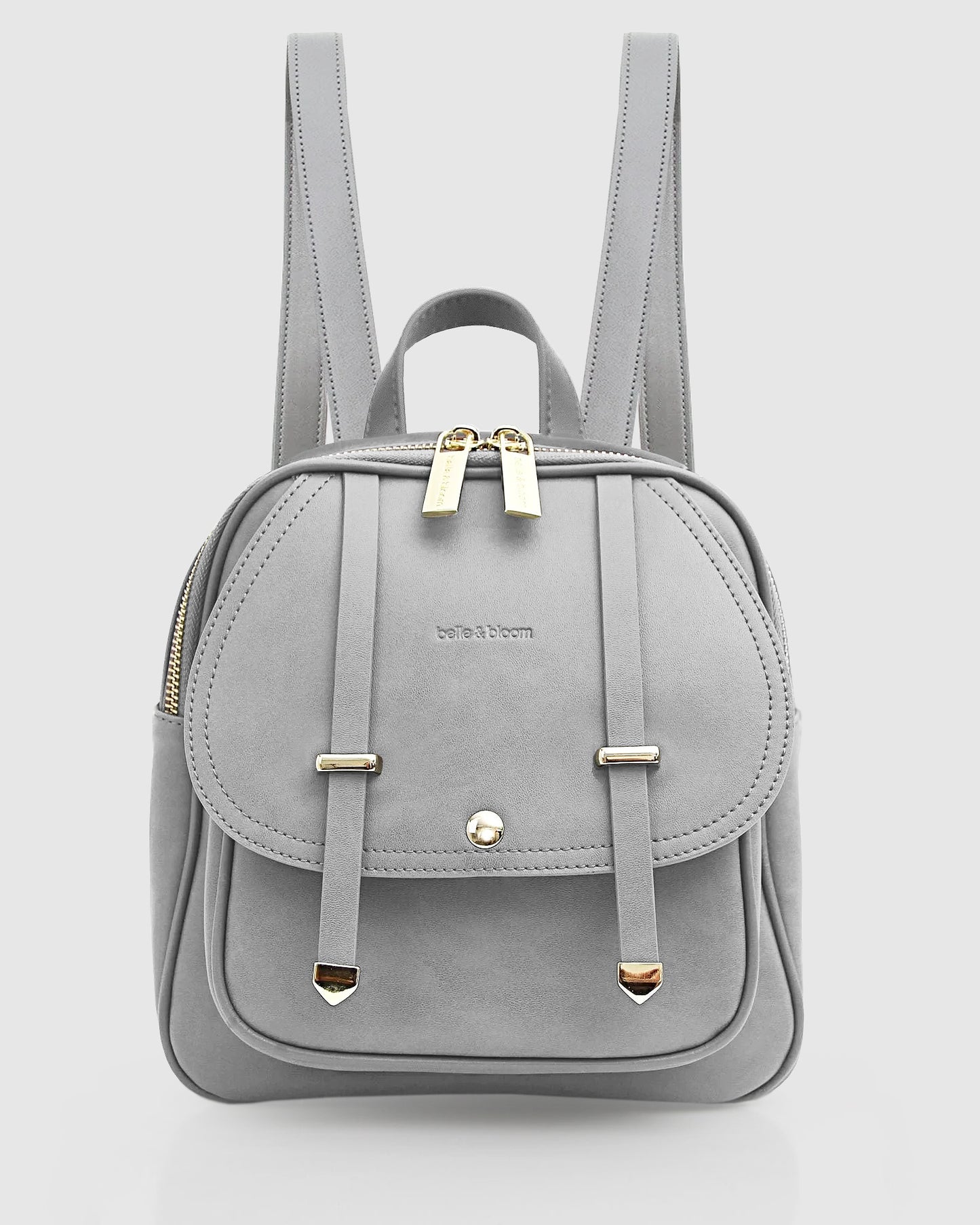 Camila Leather Backpack - Grey