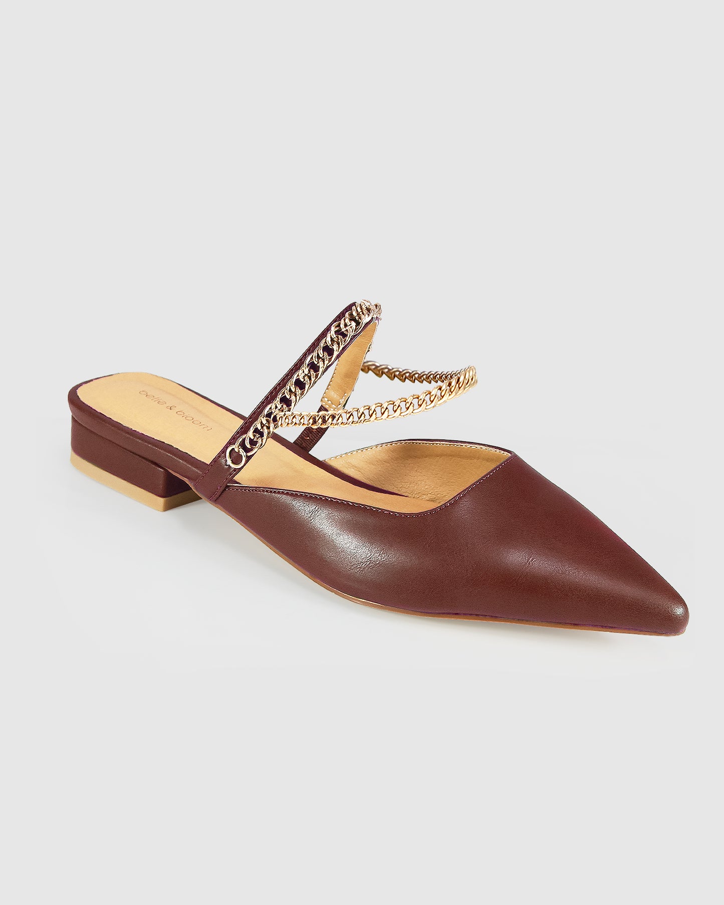 On The Go Leather Flat - Chocolate