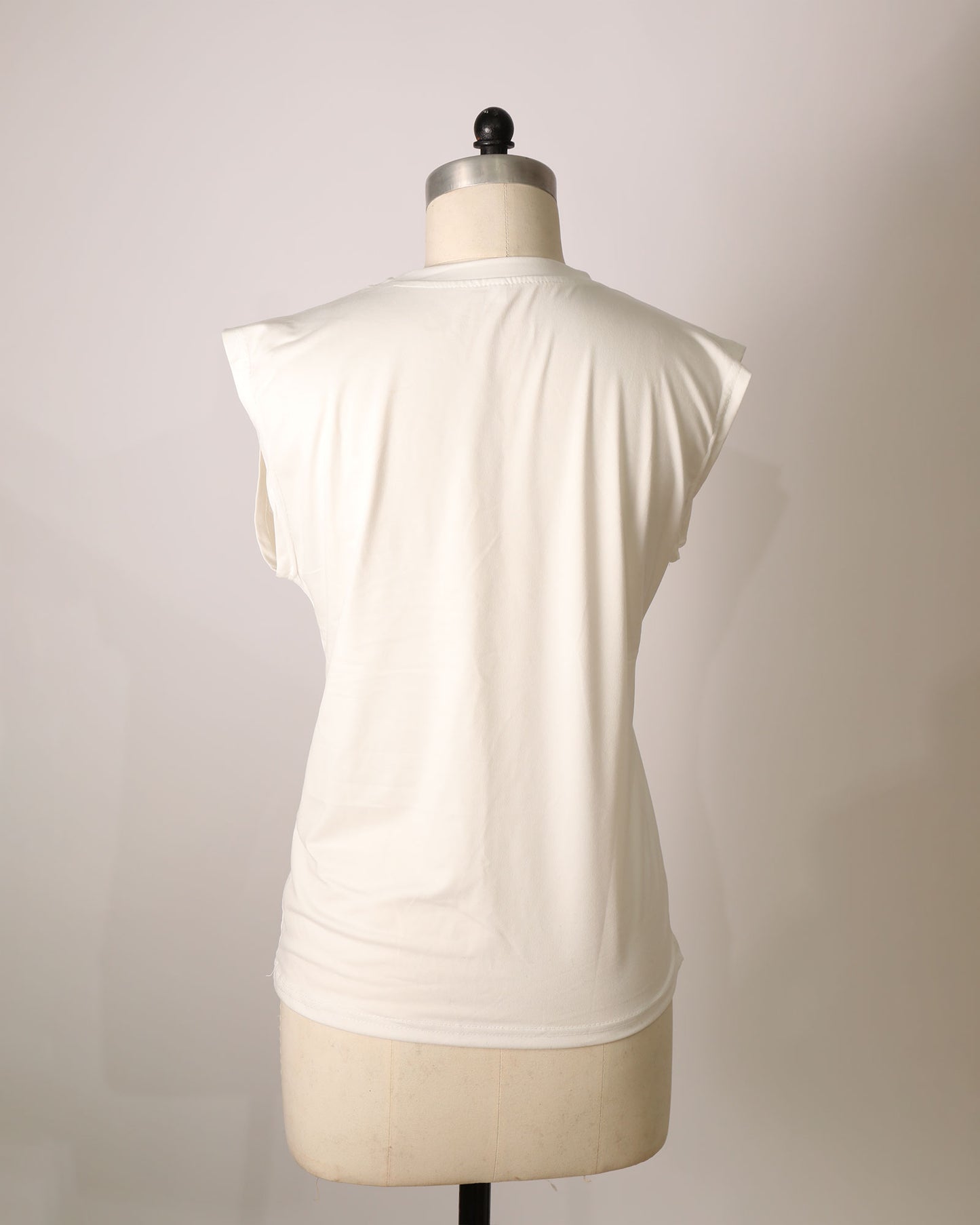 Round Neck Sleeveless T-Shirt - White