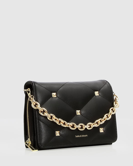 The Boulevard Quilted Crossbody Bag - Black