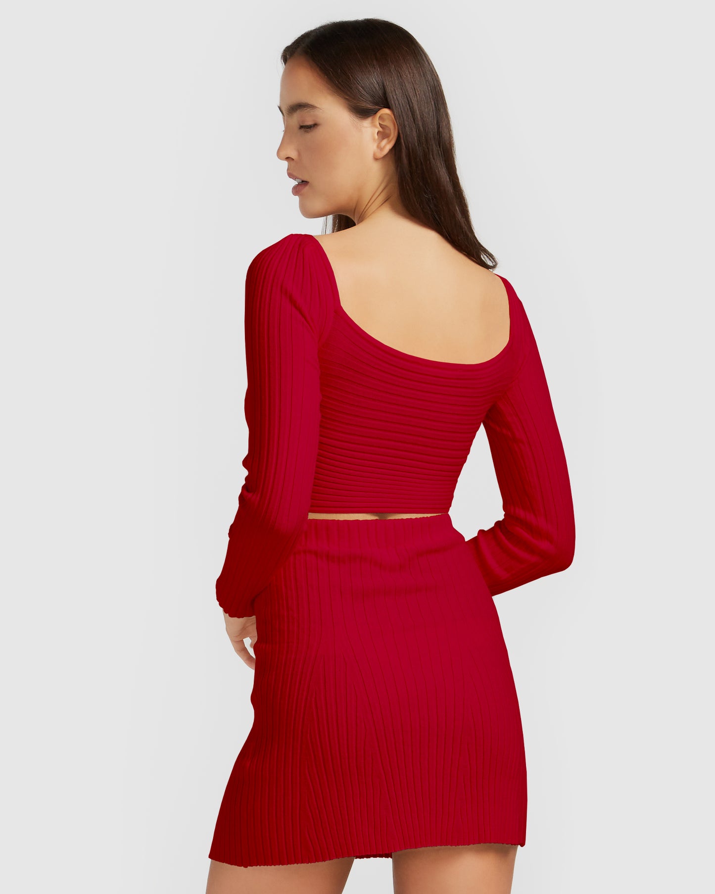 C'est Belle Knit Mini Skirt - Red