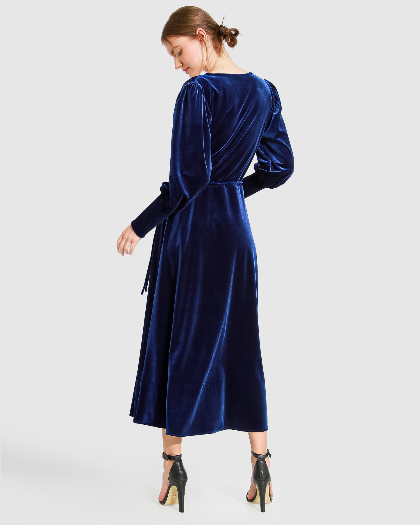 Current Mood Velvet Wrap Dress - Royal Blue