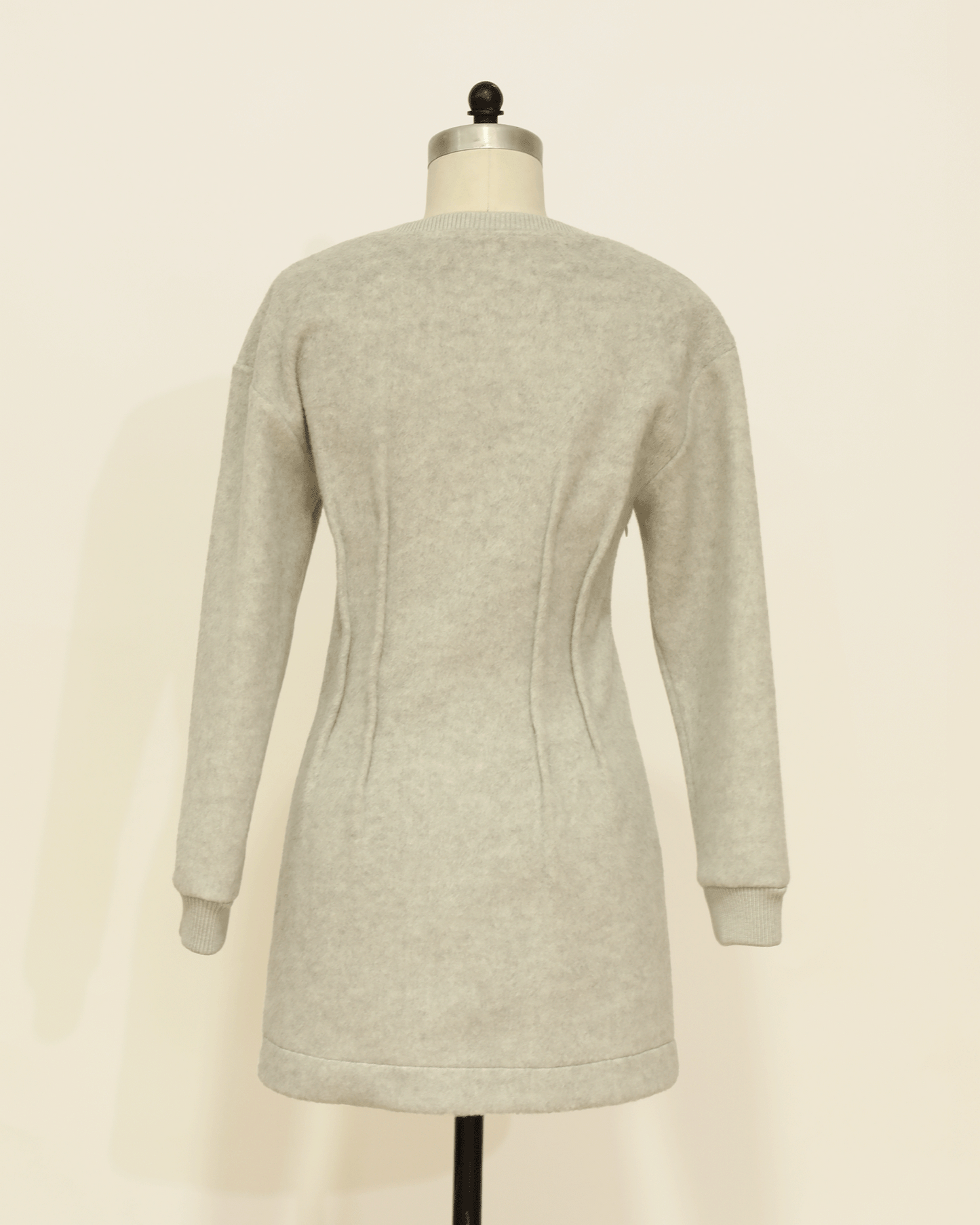 Long Sleeve Fitted Mini Dress - Grey