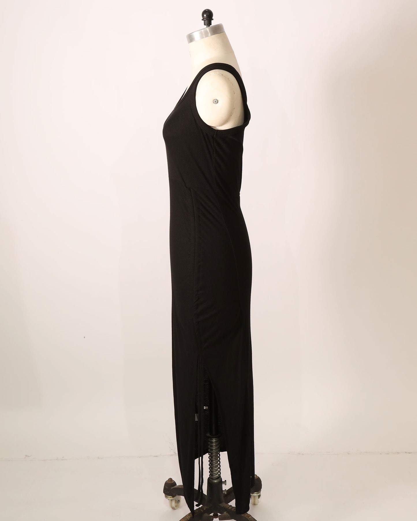 Sleeveless Knit Maxi Dress - Black