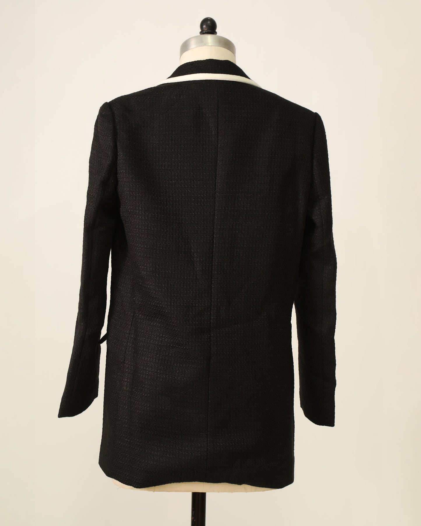 Because Of You Trimmed Blazer Dress - Black/White