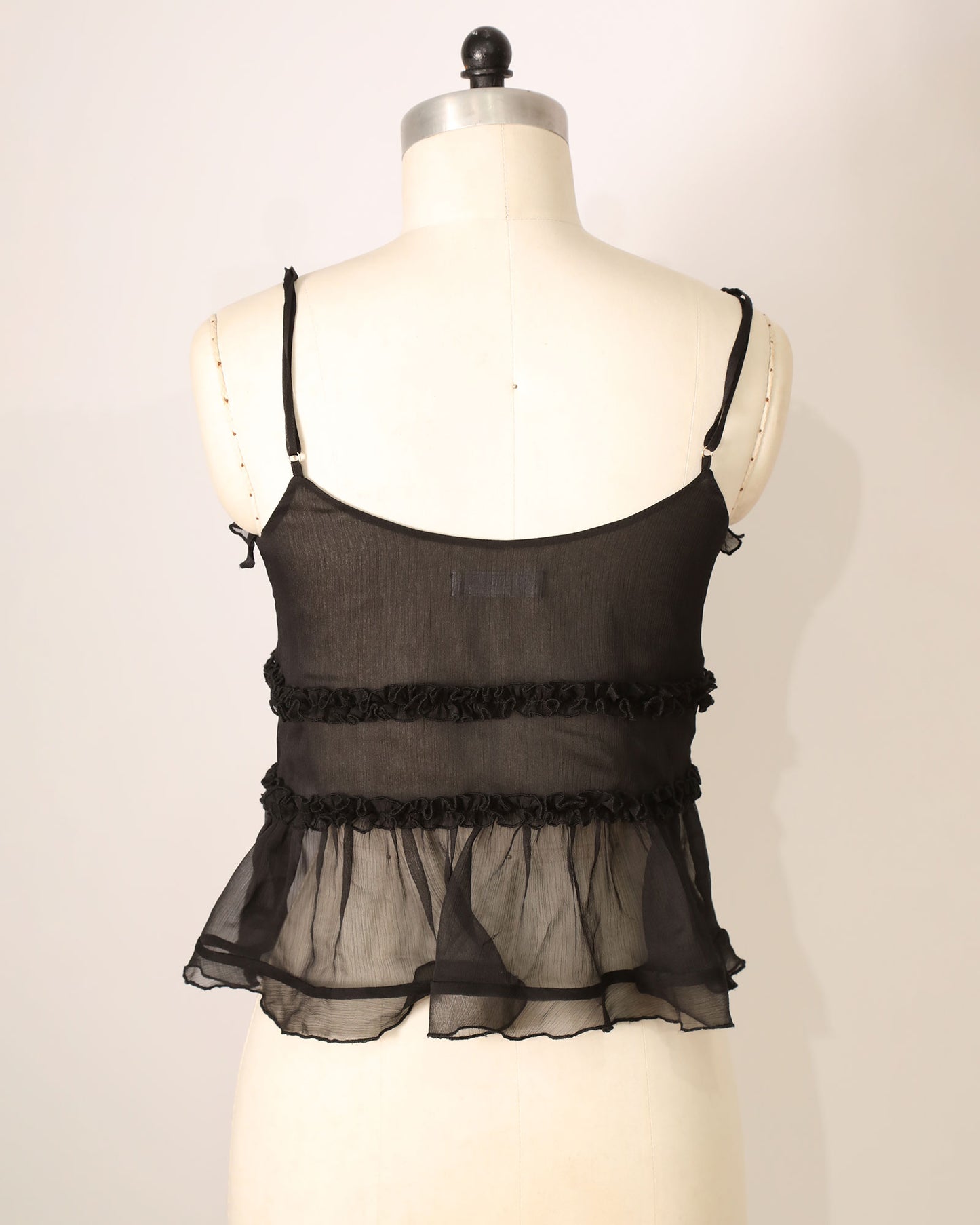 Heart Of Glass Chiffon Cami - Black