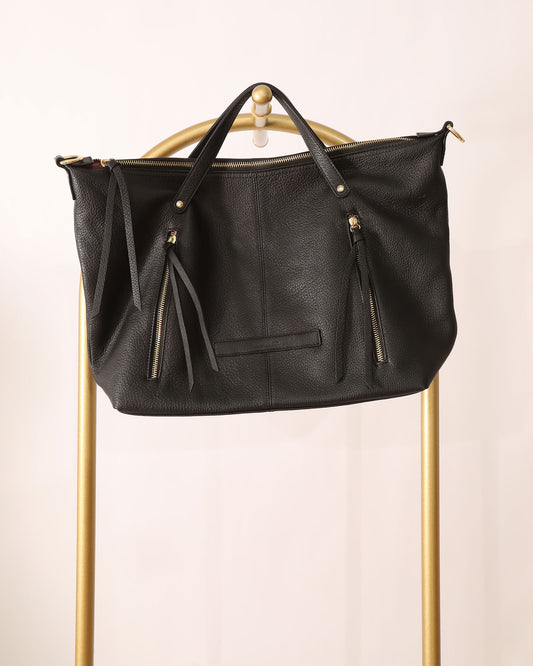 Weekender Bag with Gold Detailing - Black