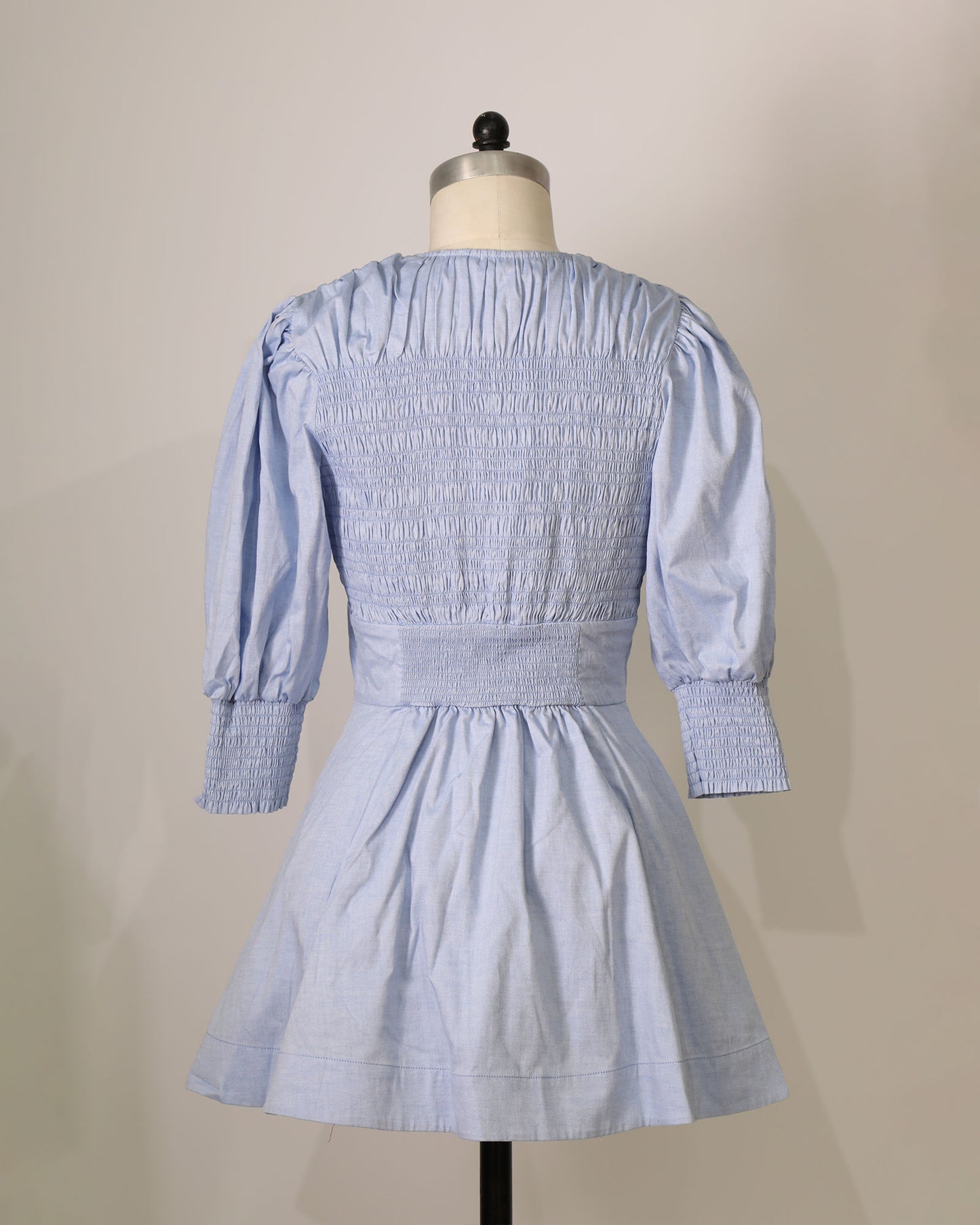 Cut Out Front Shirt Dress  - Blue