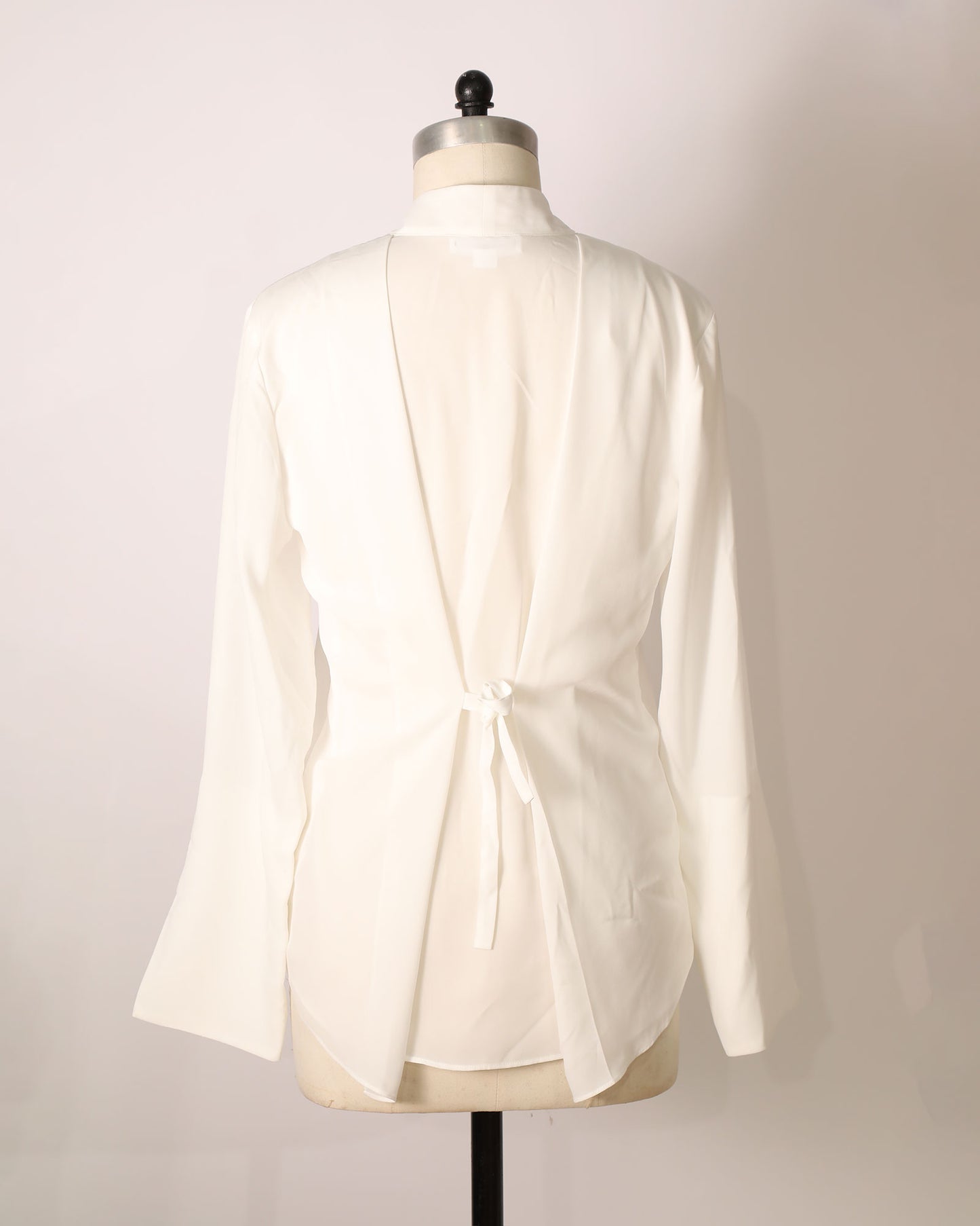 Statement Shirt with Cinched Back Detailing - White