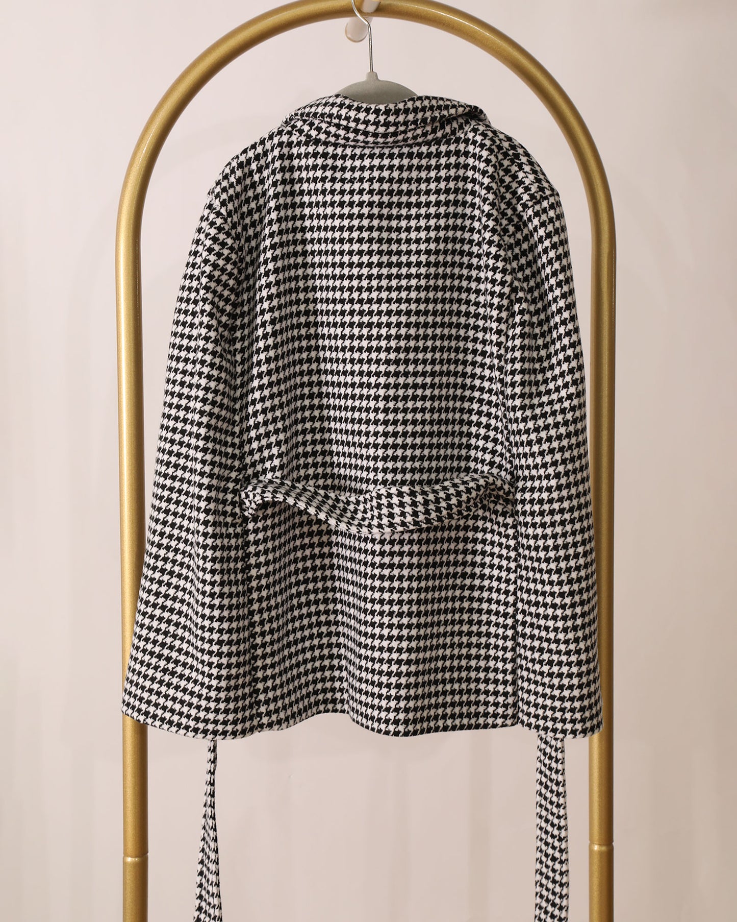 Girls Checked Cape - Black/White