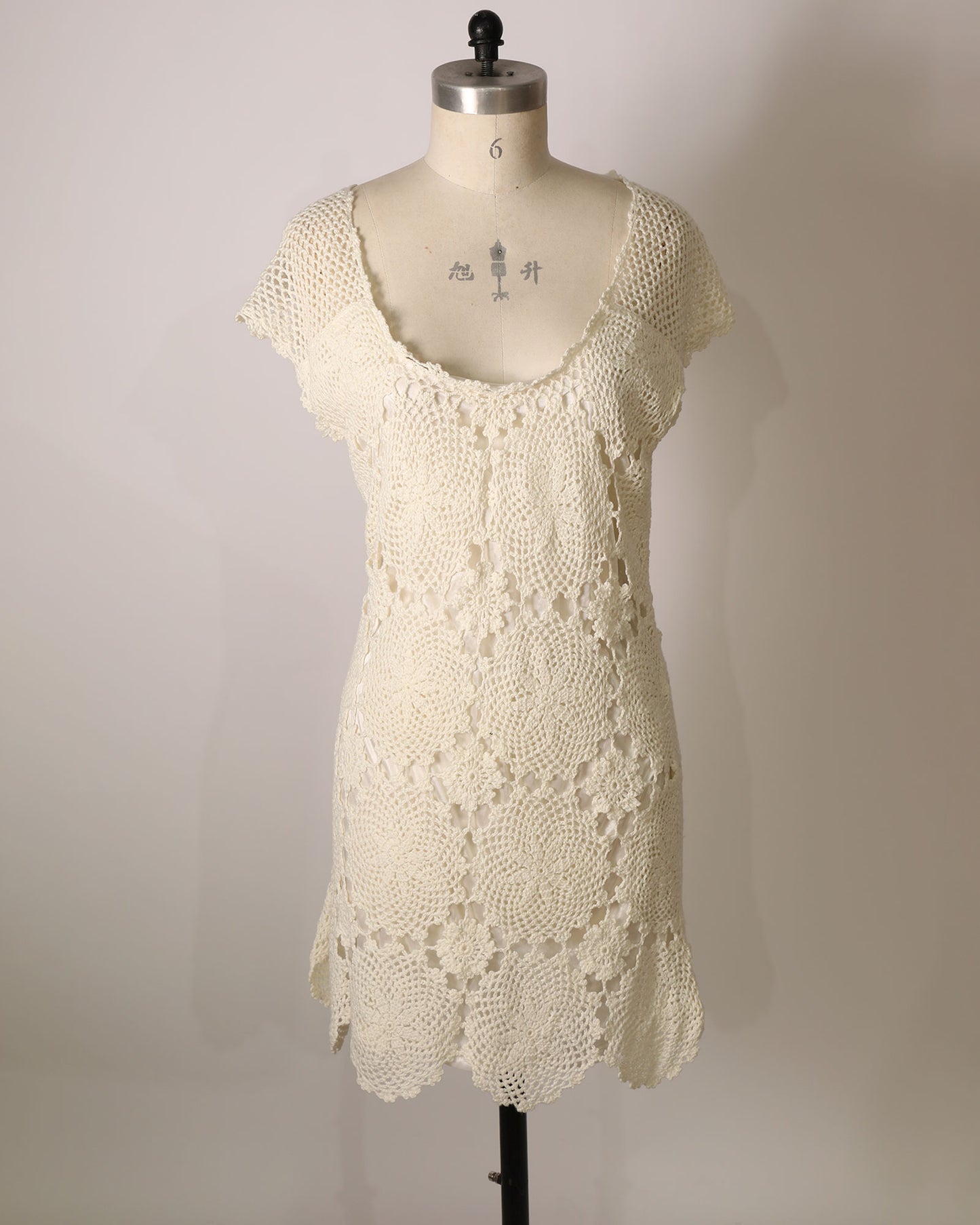 Crochet Mini Dress - White