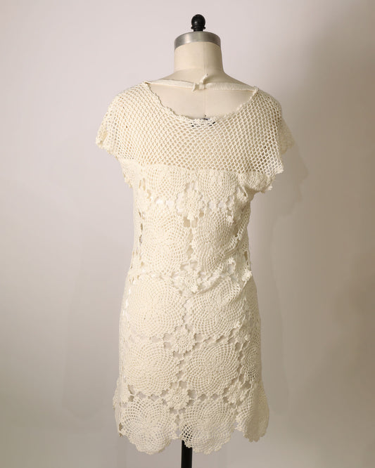 Crochet Mini Dress - White