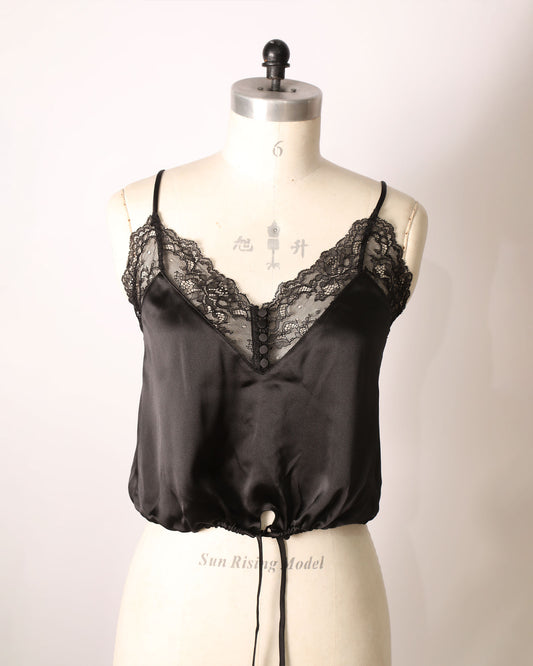 Friday Nights Lace Cami - Black