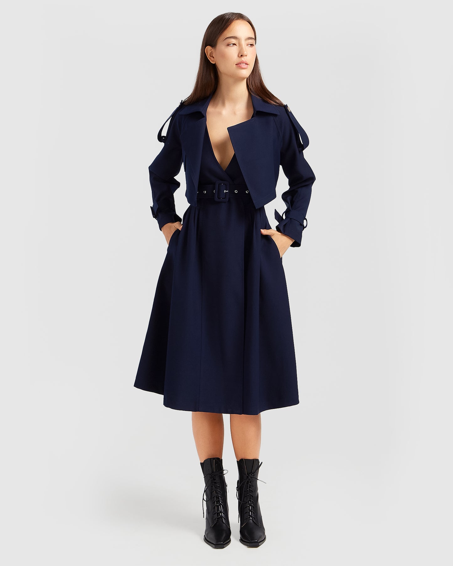 Miss Independence Midi Dress - Navy