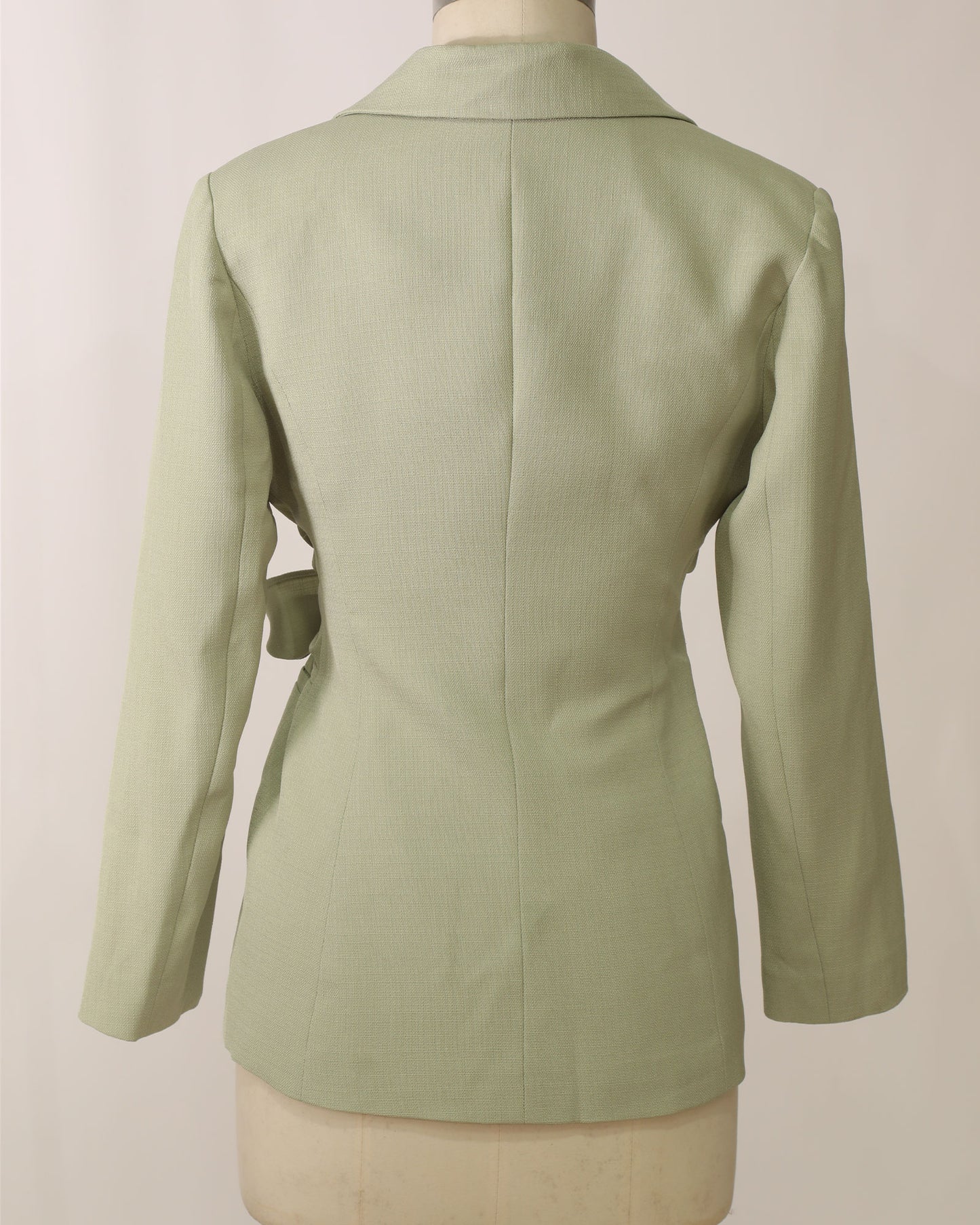 Tie Waist Blazer and Short Co-Ord - Mint Green