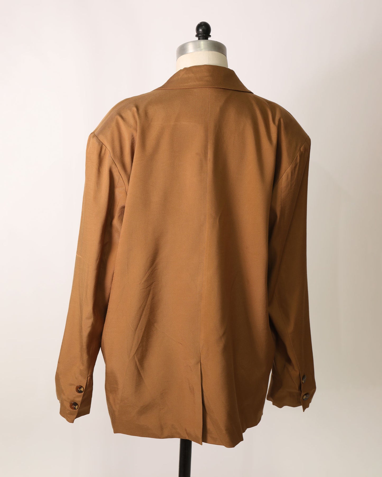 Oversized Double-Breasted Blazer - Brown