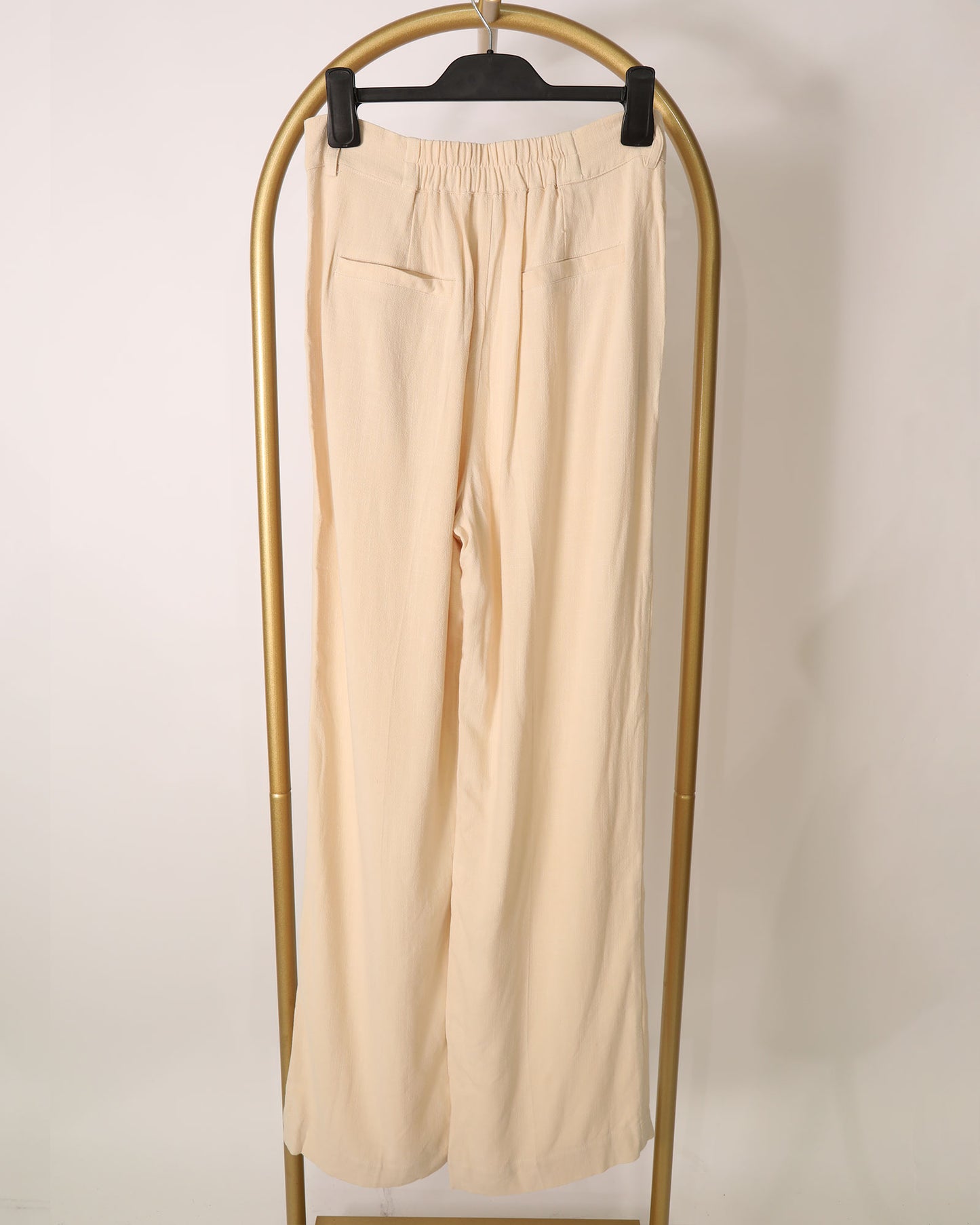 Wide Leg Linen Pants - Light Beige