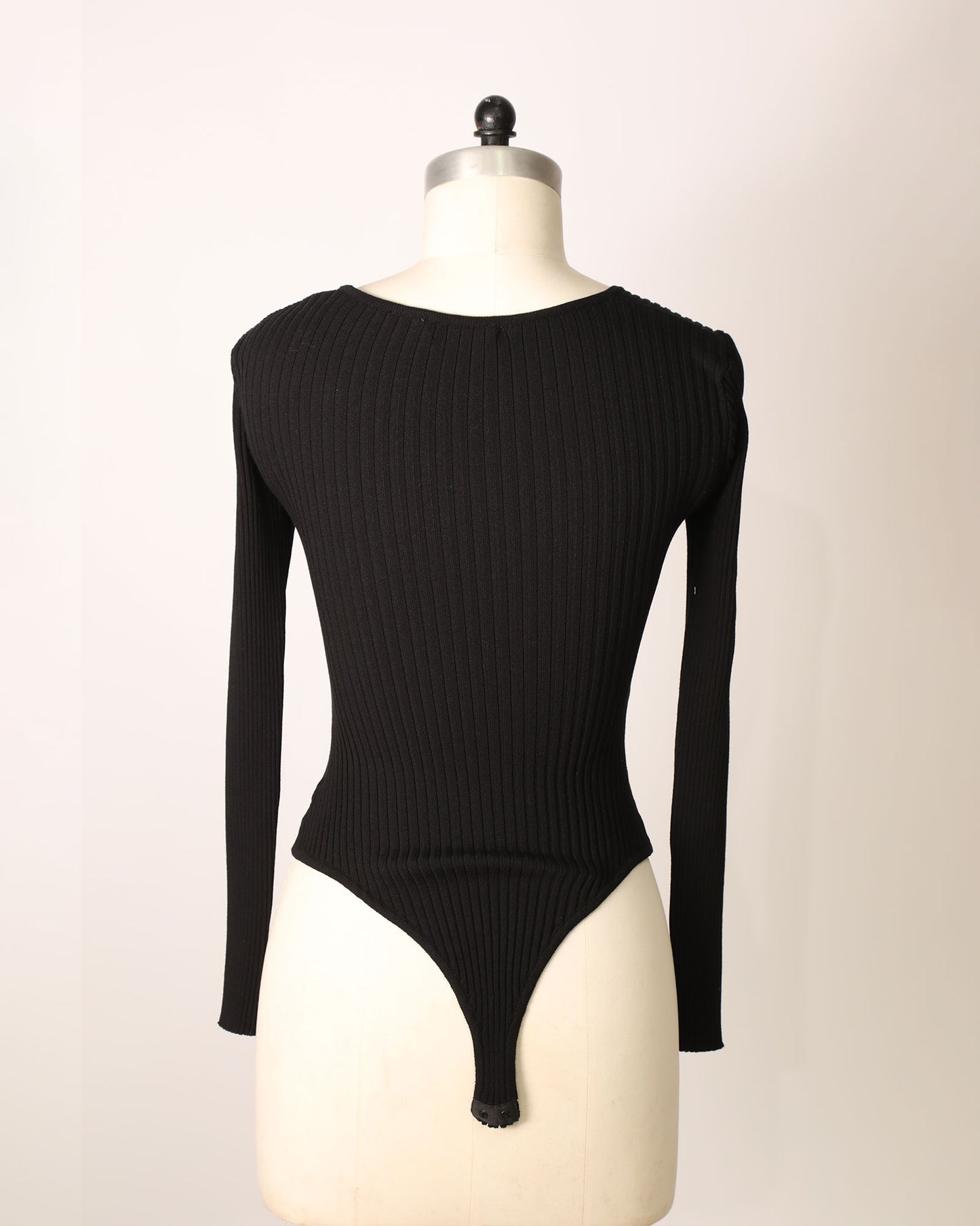 Think Twice Long Sleeve Bodysuit - Black