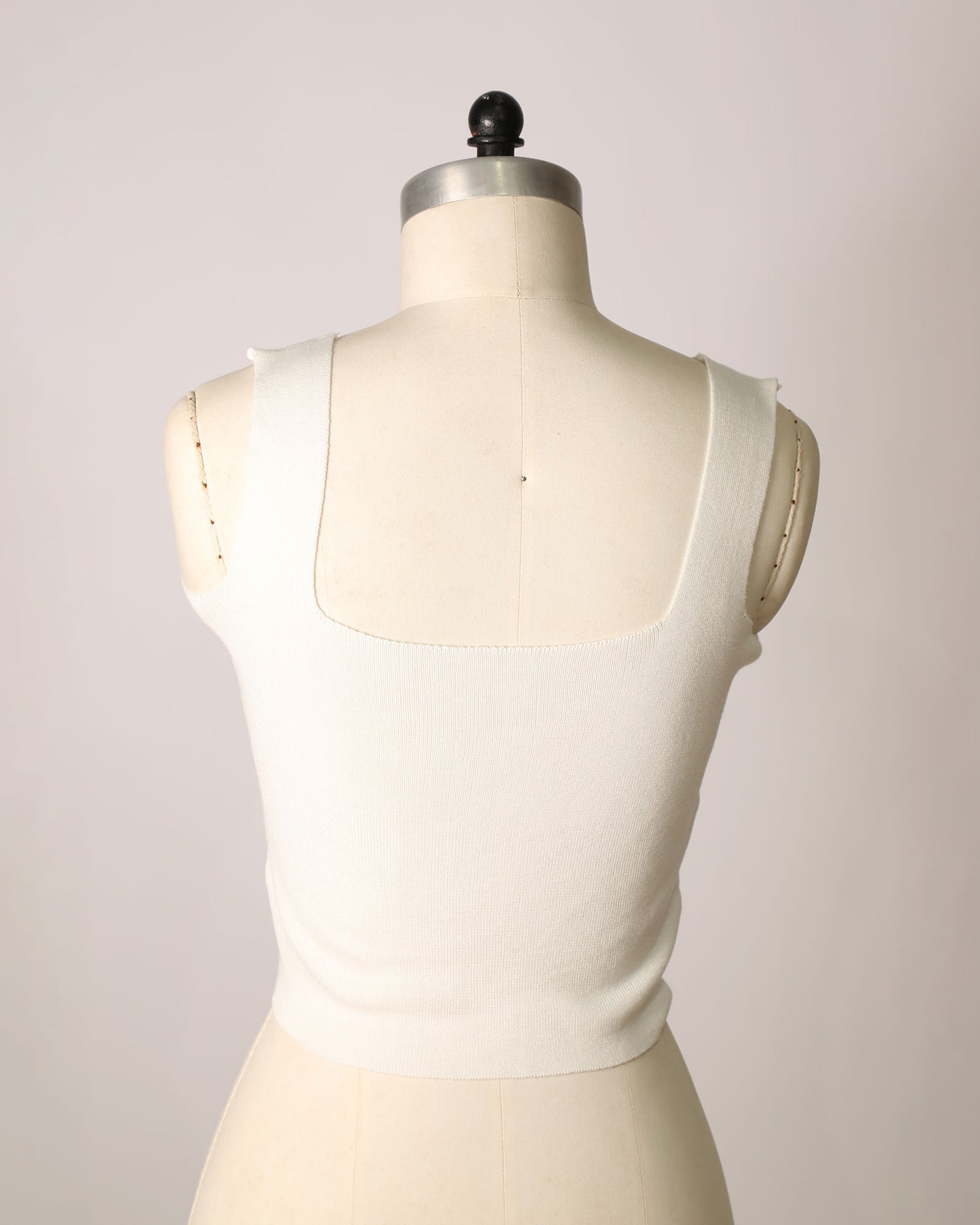 Square Neck Crop Top - White