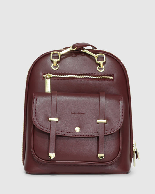 5th Ave Leather Backpack - Burgundy