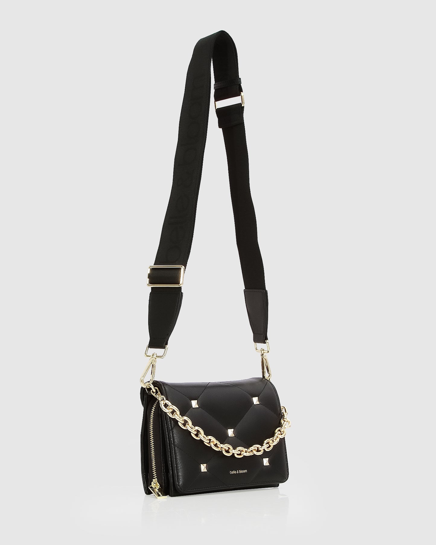 The Boulevard Quilted Crossbody Bag - Black