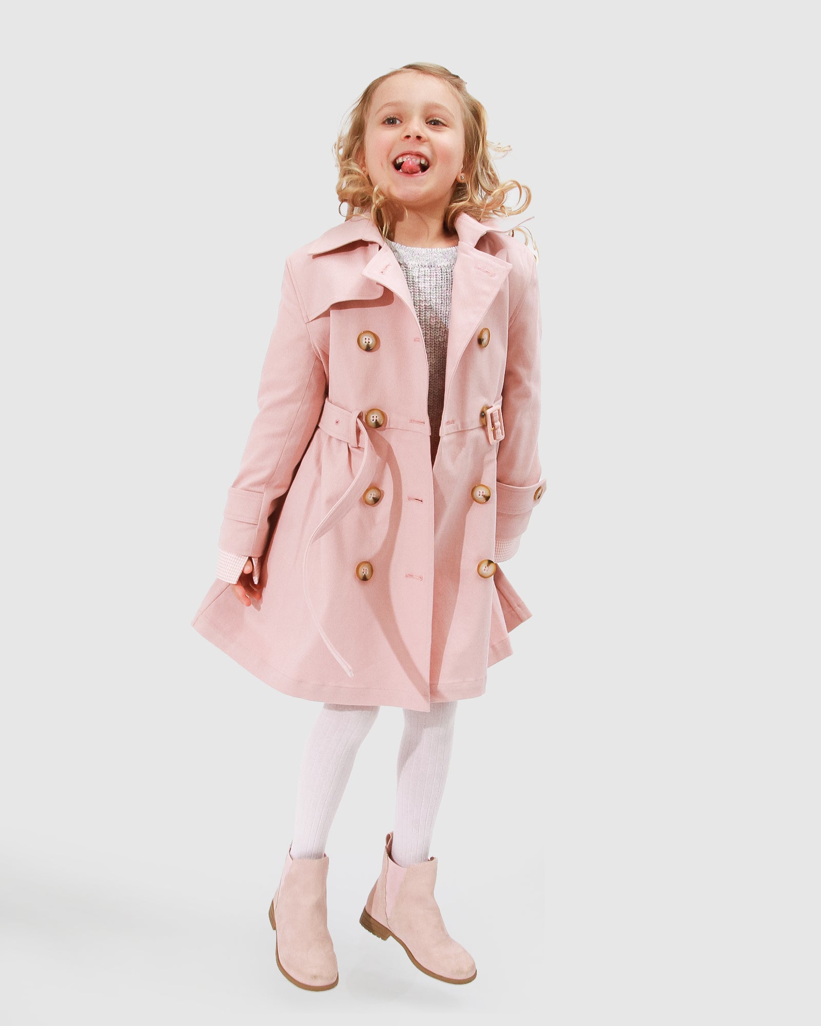 Miss Sunshine Trench Coat Blush Pink