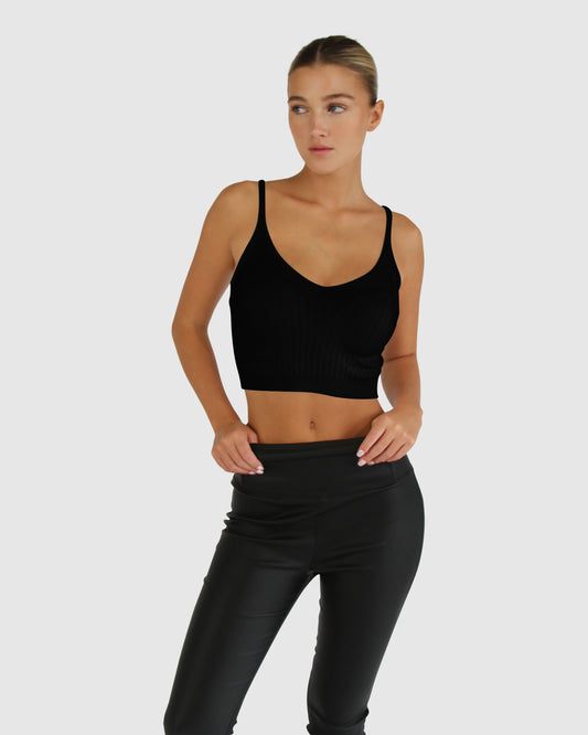 All I Need Knit Crop - Black