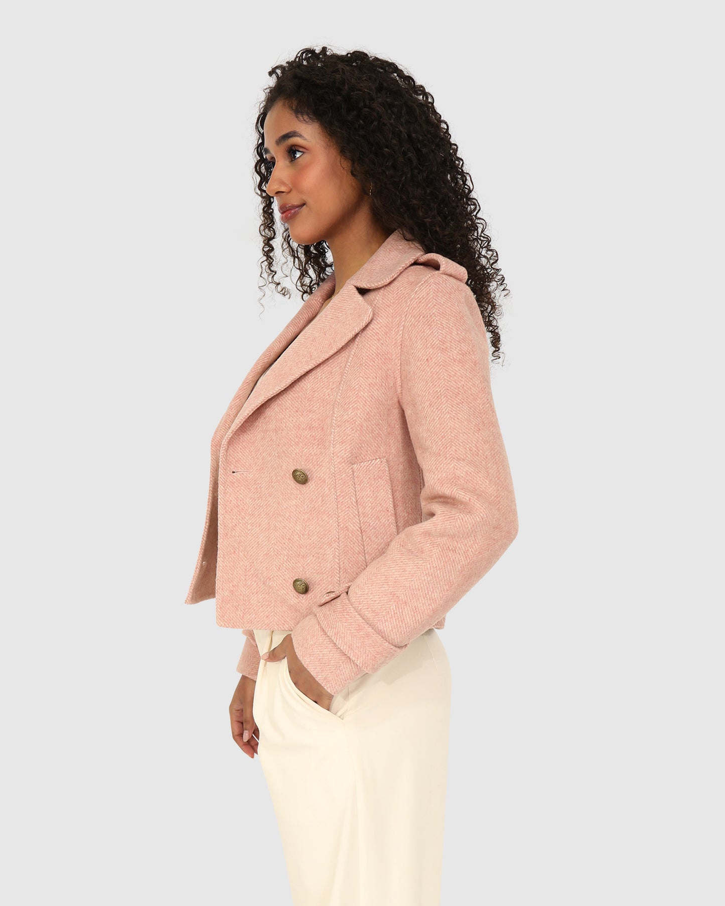 Better Off Military Peacoat - Blush