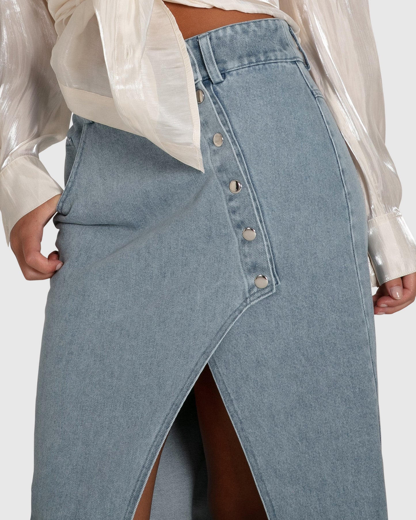 Can't Forget You Denim Midi Skirt