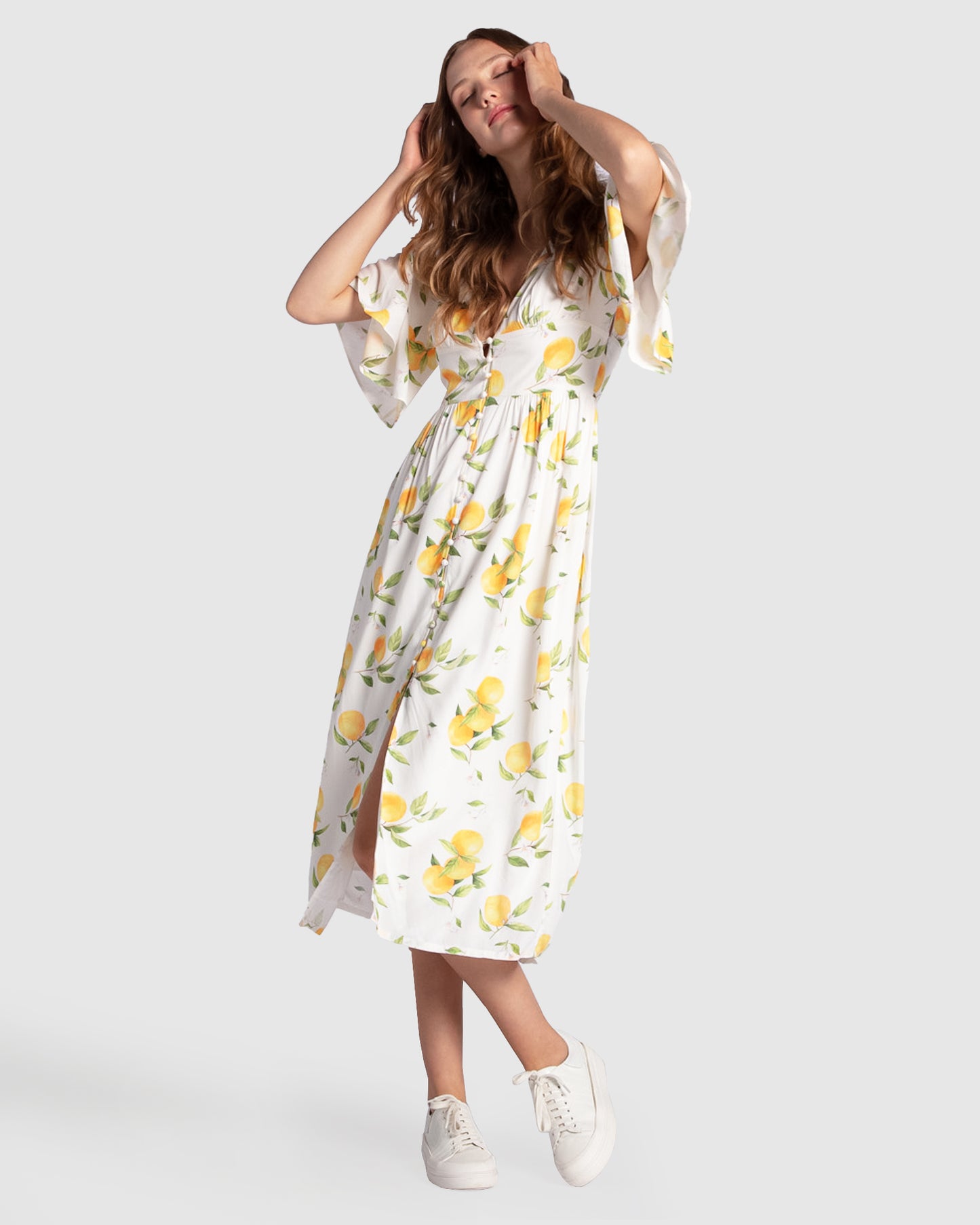 Crazy Love Button Up Dress - Orchard