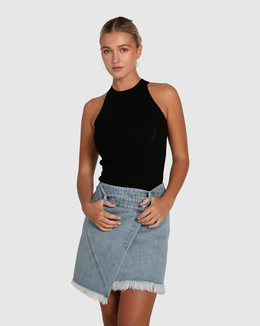 Dance With Me Denim Mini Skirt