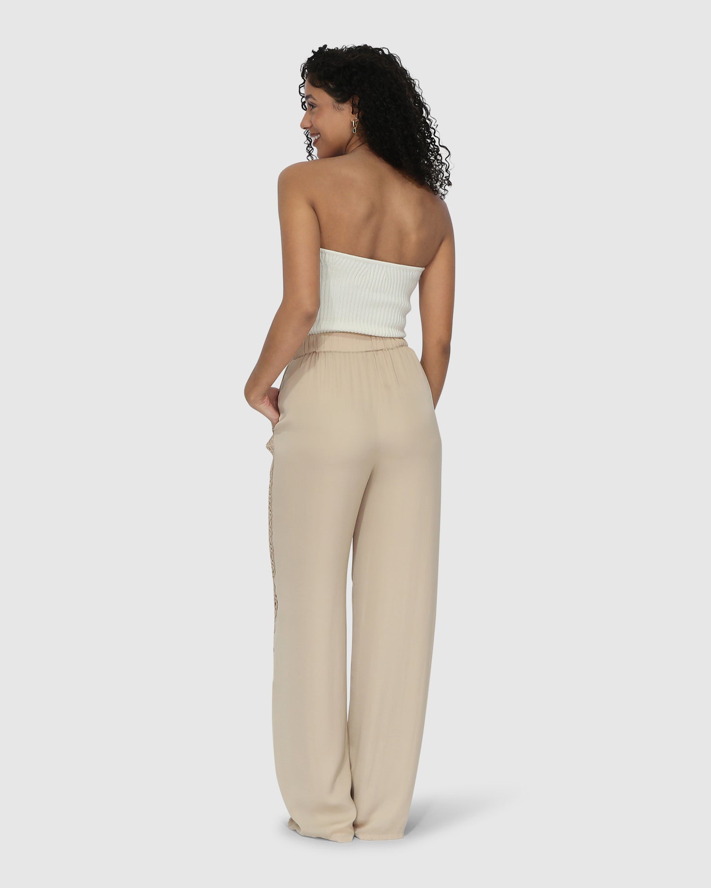 Everywhere All At Once Wide Leg Pant - Latte