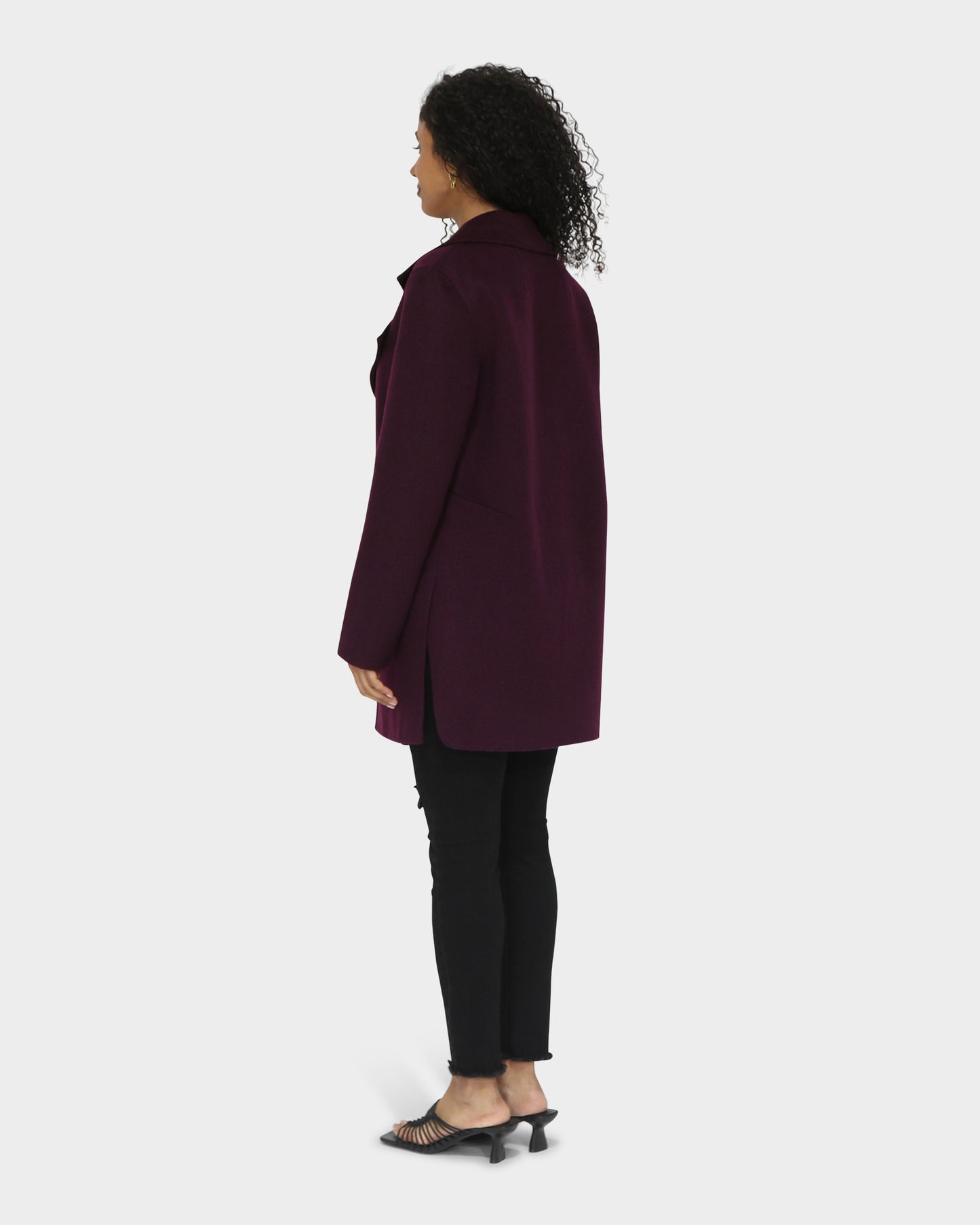 Ex-Boyfriend Wool Blend Oversized Jacket - Deep Plum