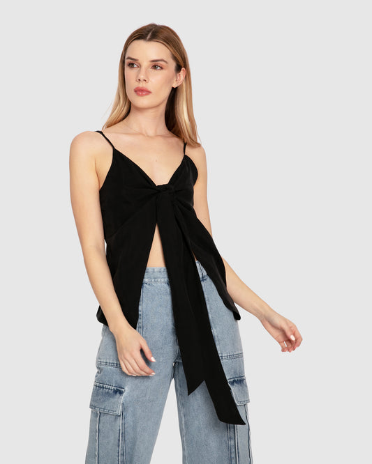 First Class Reversible Tie Top - Black