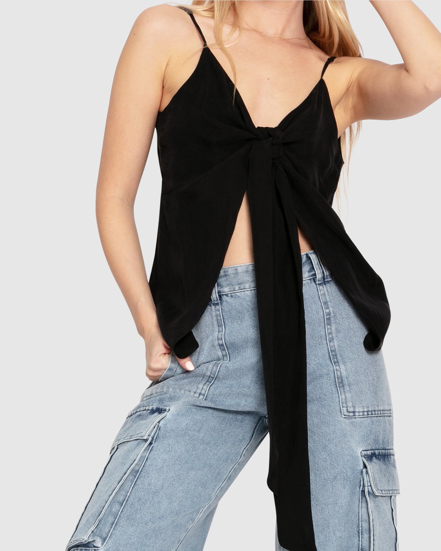 First Class Reversible Tie Top - Black