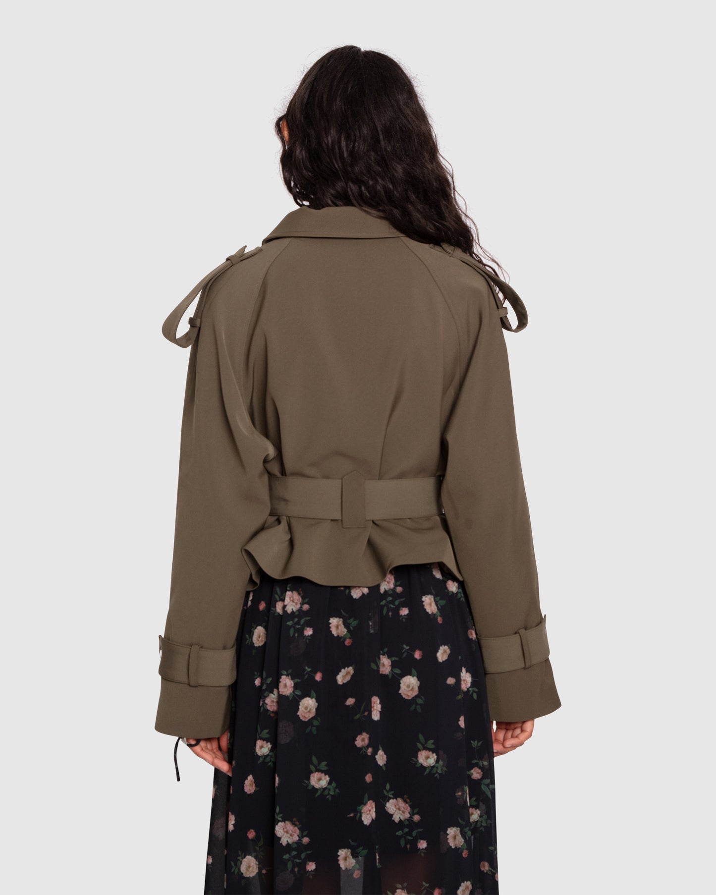 Fast Car Cropped Trench - Military