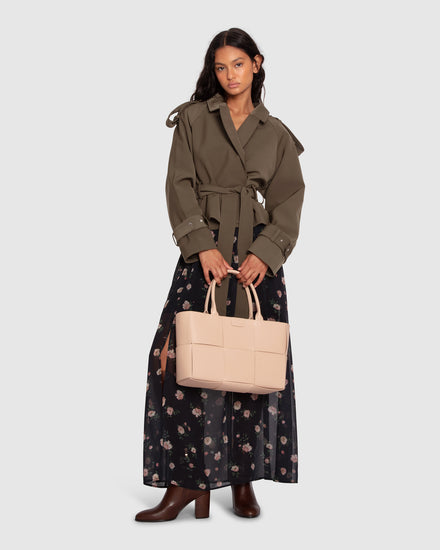 Fast Car Cropped Trench - Military