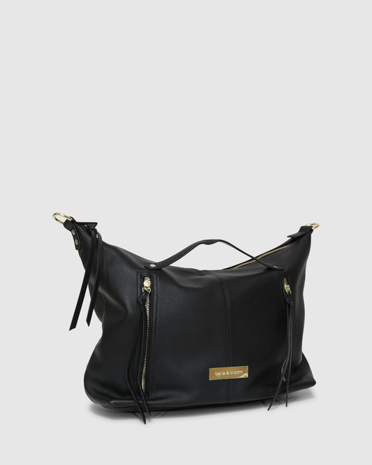 For Your Love Zip Front Handbag - Black