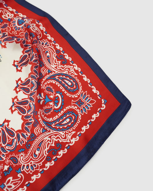 Jolene Fashion Scarf - Red/Navy