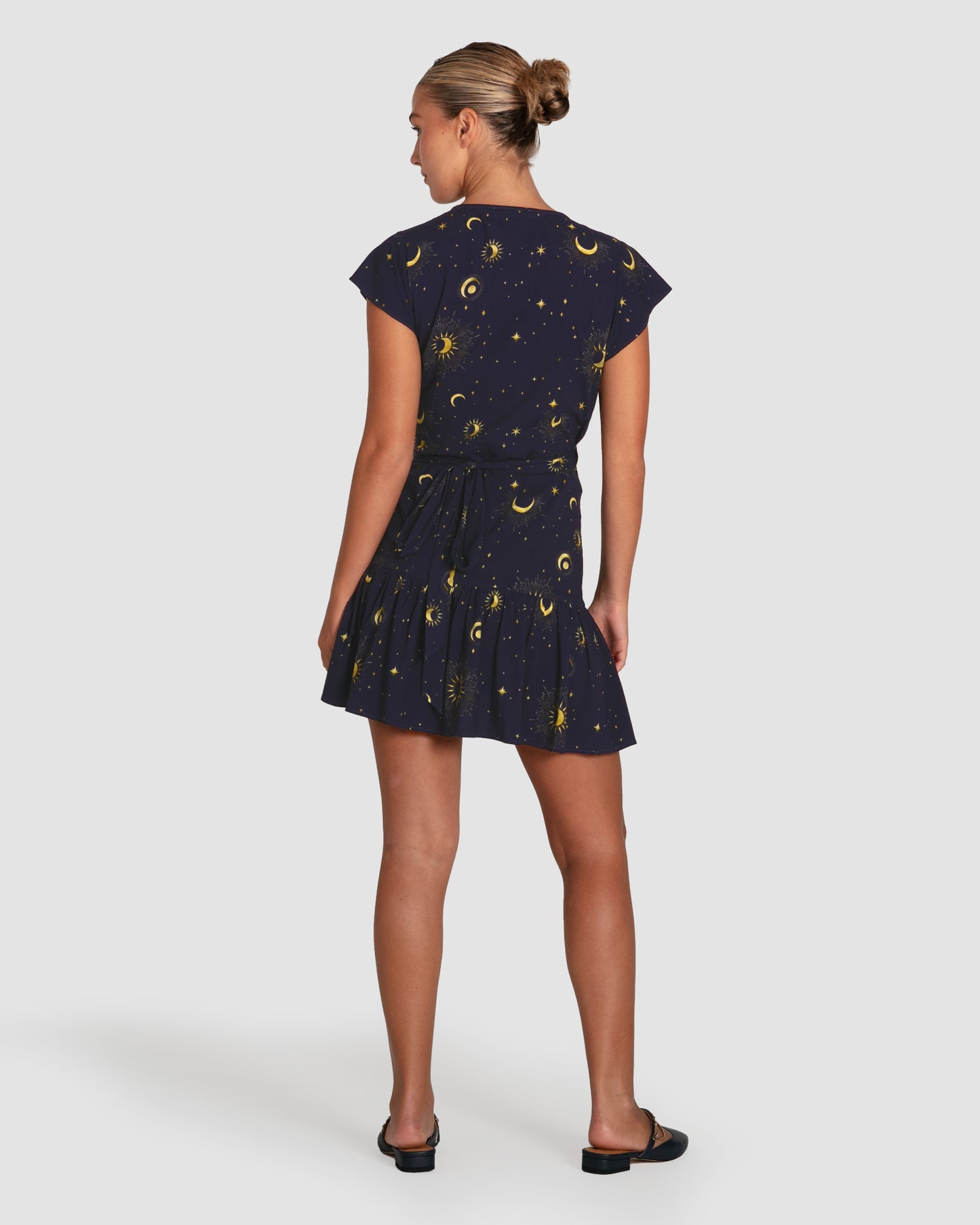 Love Shack Mini Wrap Dress - Navy