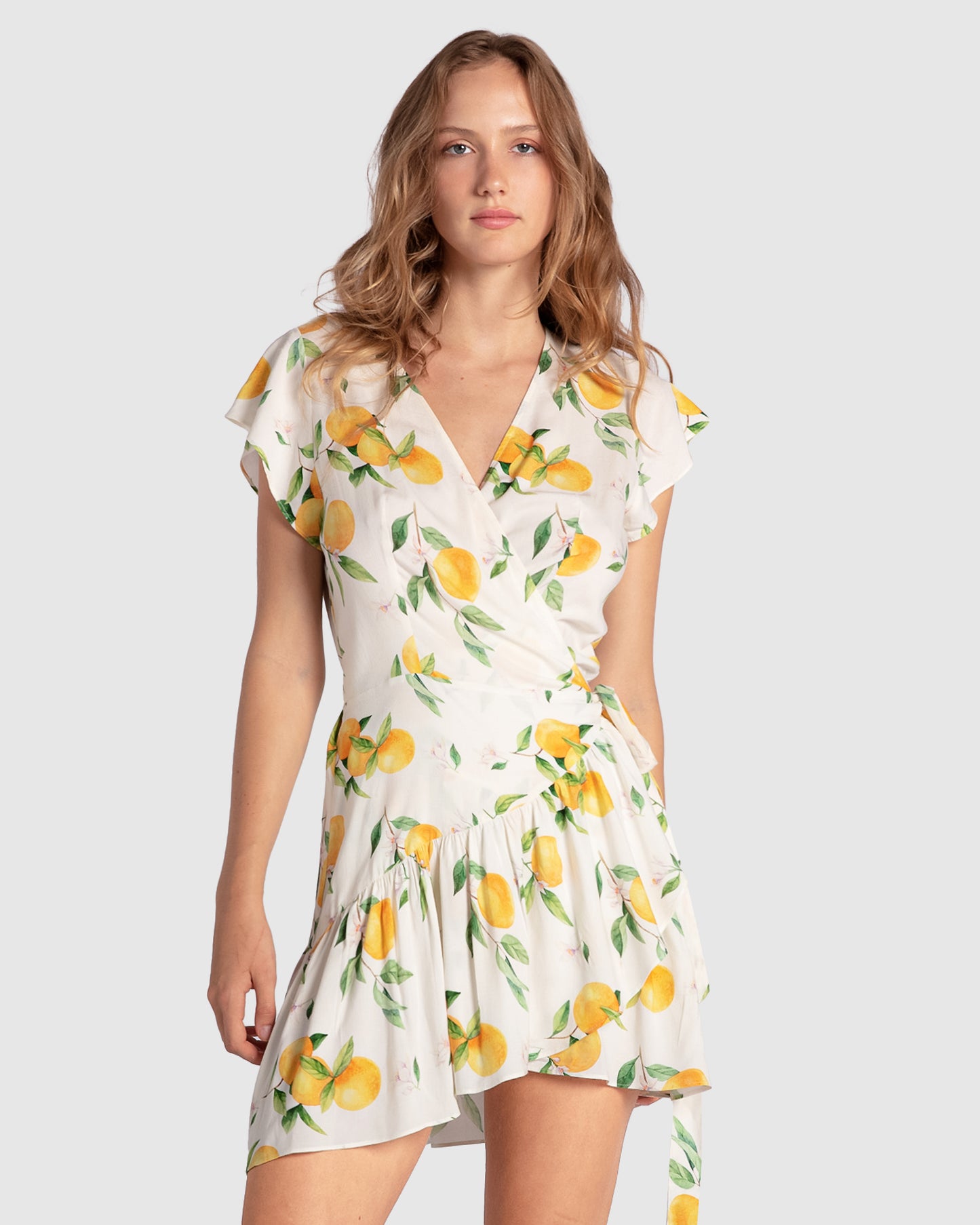 Love Shack Mini Wrap Dress - Orchard