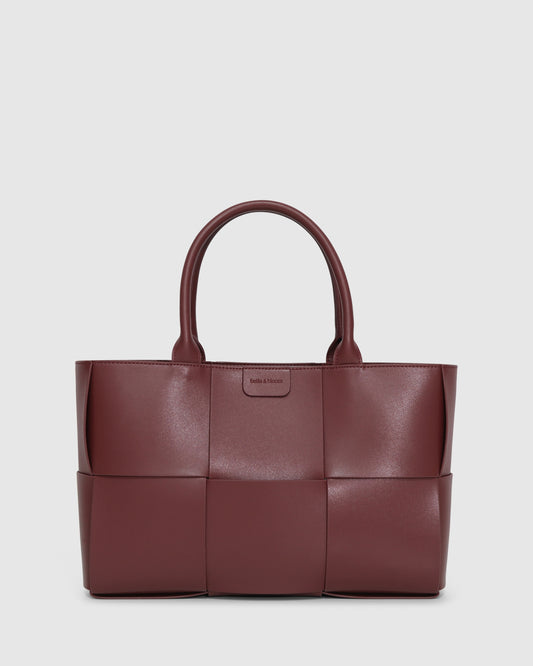 Long Way Home Woven Tote - Burgundy