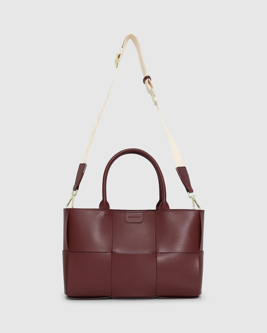 Long Way Home Woven Tote - Burgundy