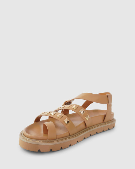 Morning Mood Chunky Stud Sandal - Camel