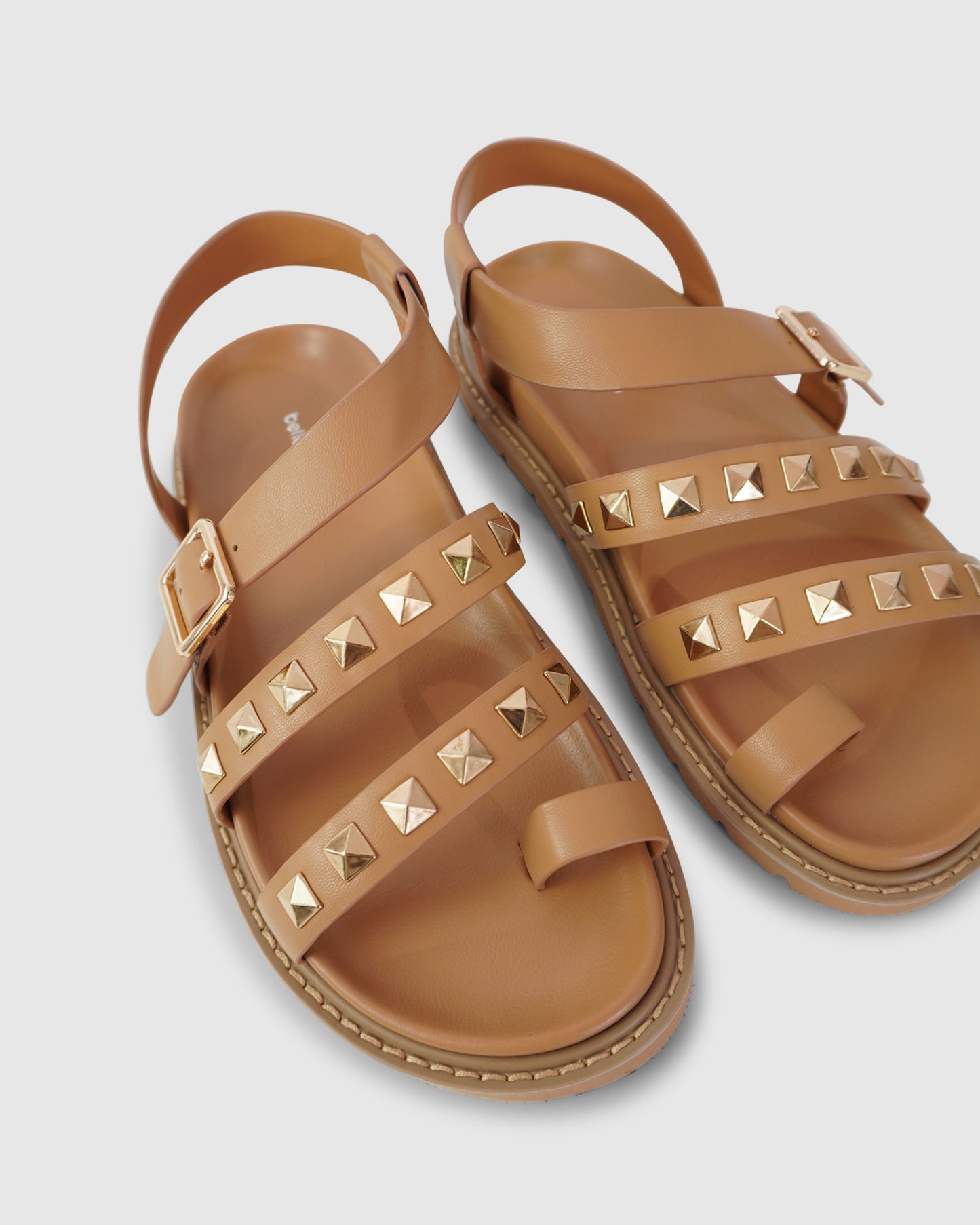 Morning Mood Chunky Stud Sandal - Camel