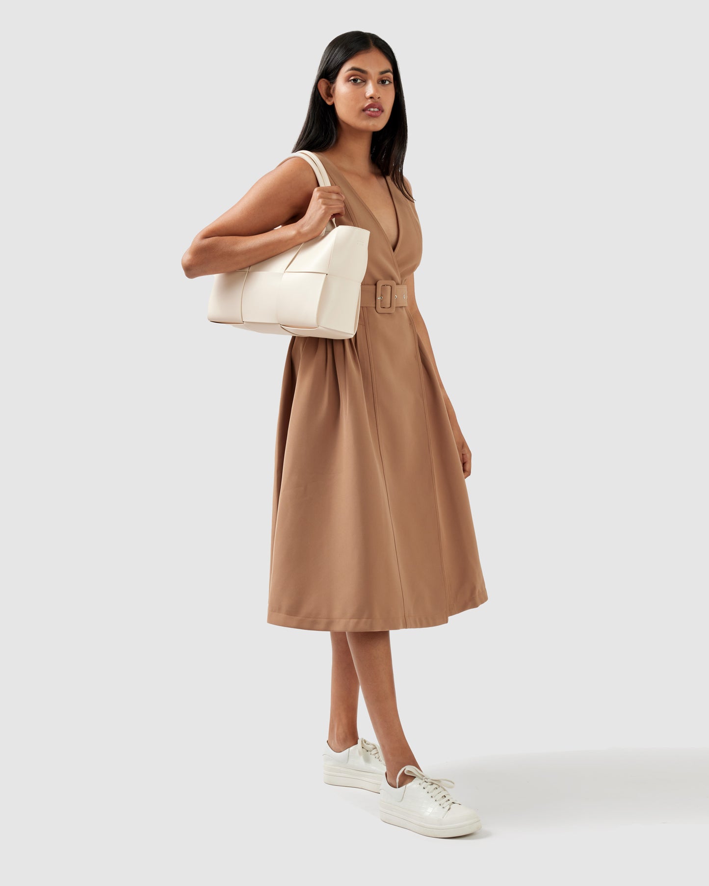 Miss Independence Midi Dress - Camel