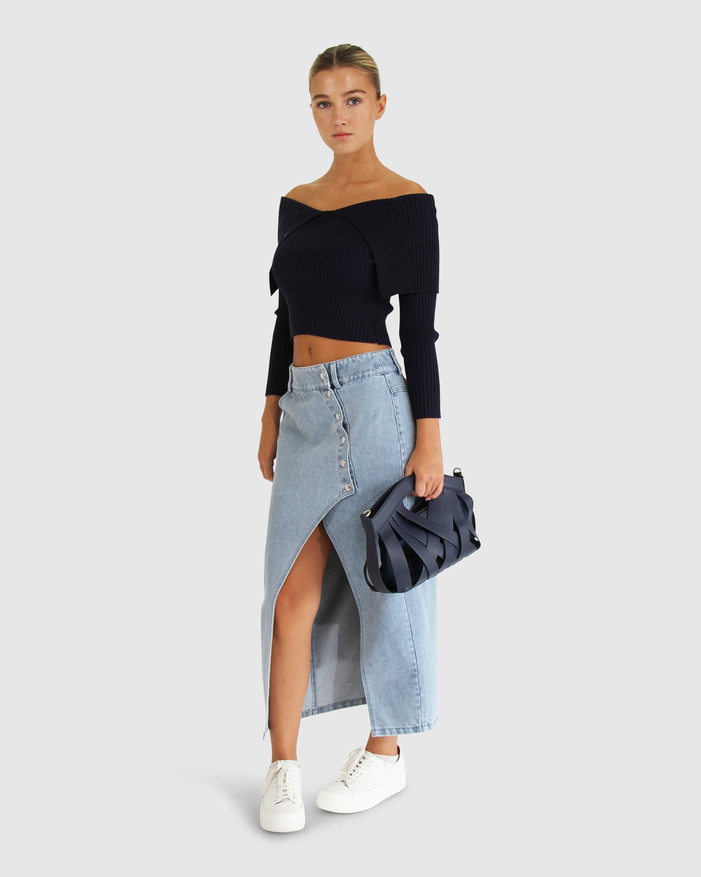 More Than Words Collared Knit Top - Navy