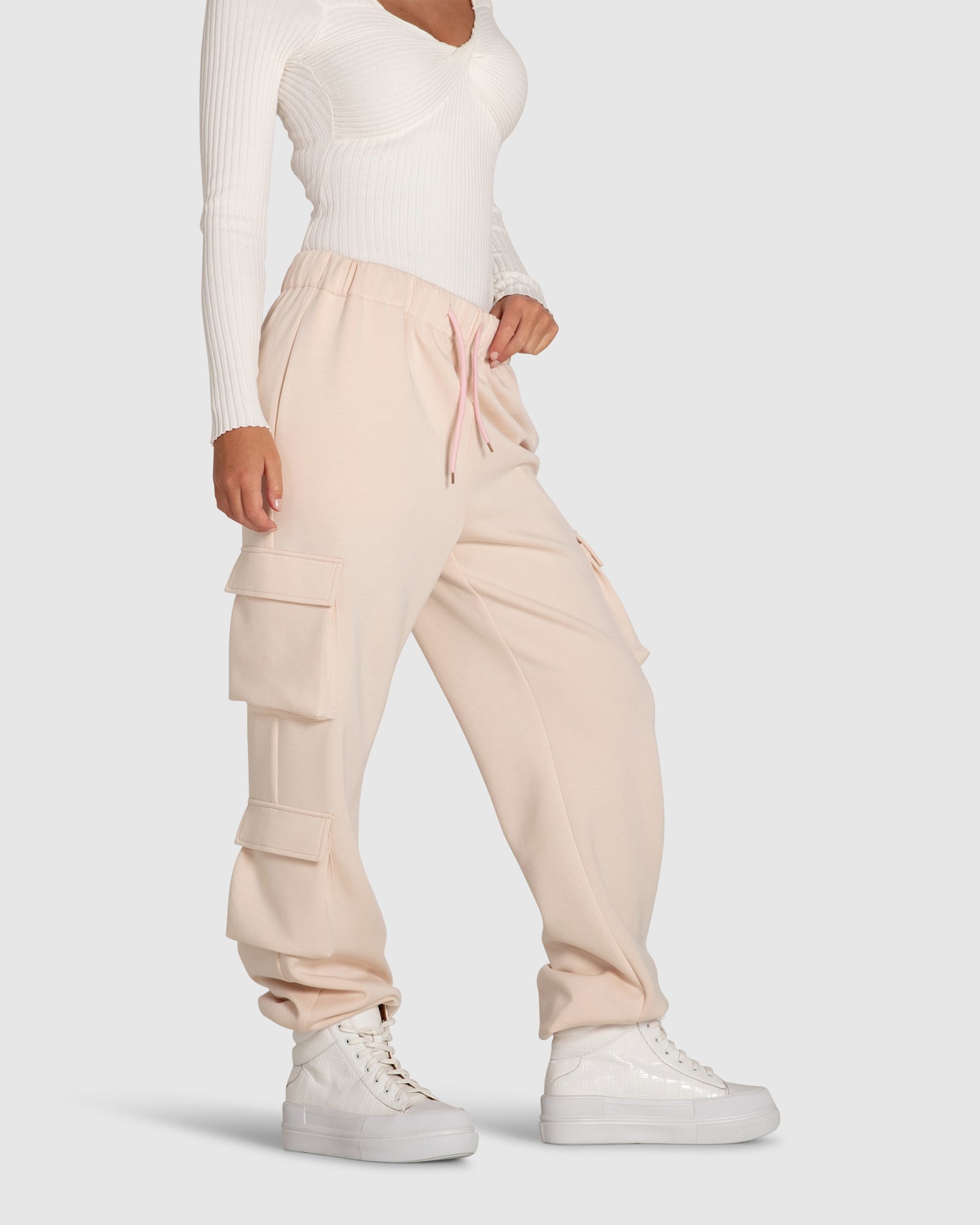 Perfect Match Cargo Trackpants - Blush